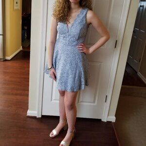 Junior Blue Lace V Neck Dress Size 5